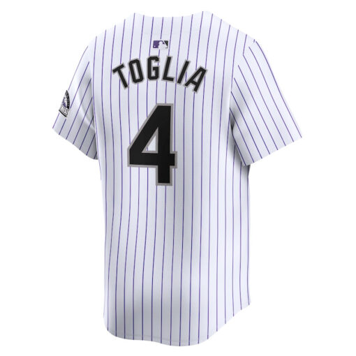Michael Toglia 4 Colorado Rockies Home Limited Player Men Jersey - White - Image 3