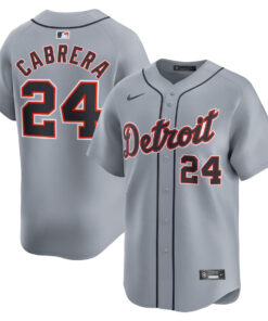 Miguel Cabrera 24 Detroit Tigers Road Limited Player Men Jersey - Gray