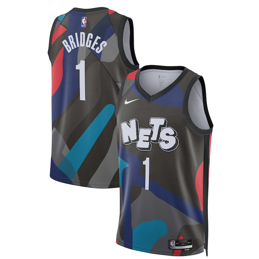 Mikal Bridges 1 Brooklyn Nets New Orleans Pelicans 2023/24 Swingman Jersey - City Edition - Unisex Black - JS634