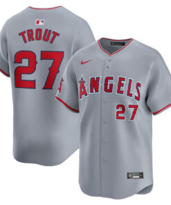Mike Trout 27 Los Angeles Angels Away Limited Player Men Jersey - Gray