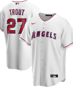 Mike Trout 27 Los Angeles Angels Home Men Jersey - White