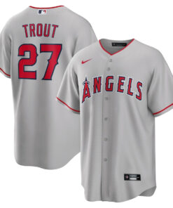 Mike Trout 27 Los Angeles Angels Road Men Jersey - Silver