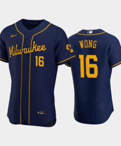 Milwaukee Brewers 16 Kolten Wong Alternate Team Navy Jersey Jersey