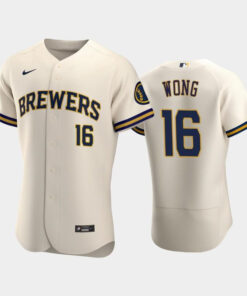Milwaukee Brewers 16 Kolten Wong Home Team Cream Jersey Jersey