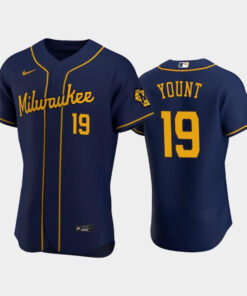 Milwaukee Brewers 19 Robin Yount Alternate Team Navy Jersey Jersey