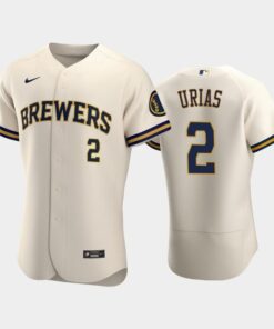 Milwaukee Brewers 2 Luis Urias Home Team Cream Jersey Jersey