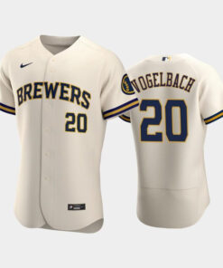 Milwaukee Brewers 20 Daniel Vogelbach Home Team Cream Jersey Jersey