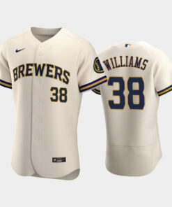 Milwaukee Brewers 38 Devin Williams Home Team Cream Jersey Jersey
