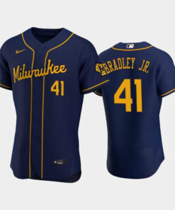 Milwaukee Brewers 41 Jackie Bradley Jr. Alternate Team Navy Jersey Jersey