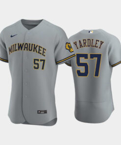 Milwaukee Brewers 57 Eric Yardley Road Team Gray Jersey Jersey