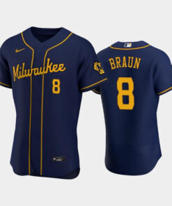 Milwaukee Brewers 8 Ryan Braun Alternate Team Navy Jersey Jersey