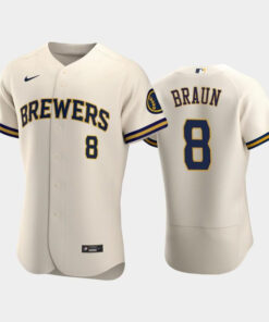 Milwaukee Brewers 8 Ryan Braun Home Team Cream Jersey Jersey