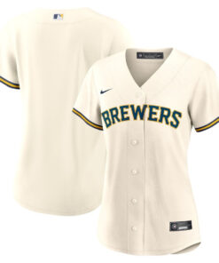 Milwaukee Brewers Women's Home Blank Jersey - Cream