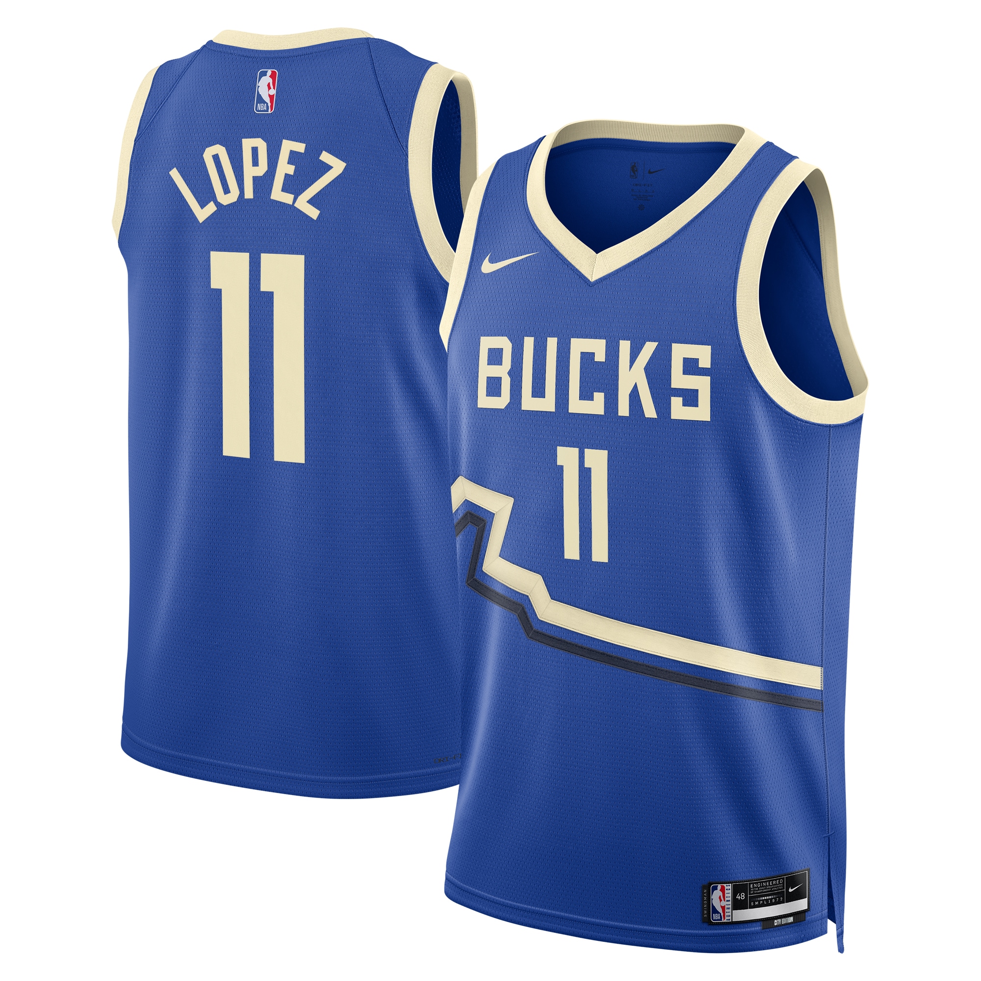 Milwaukee Bucks City Edition Swingman Jersey 2024 - Royal - Brook Lopez - Unisex - JS673