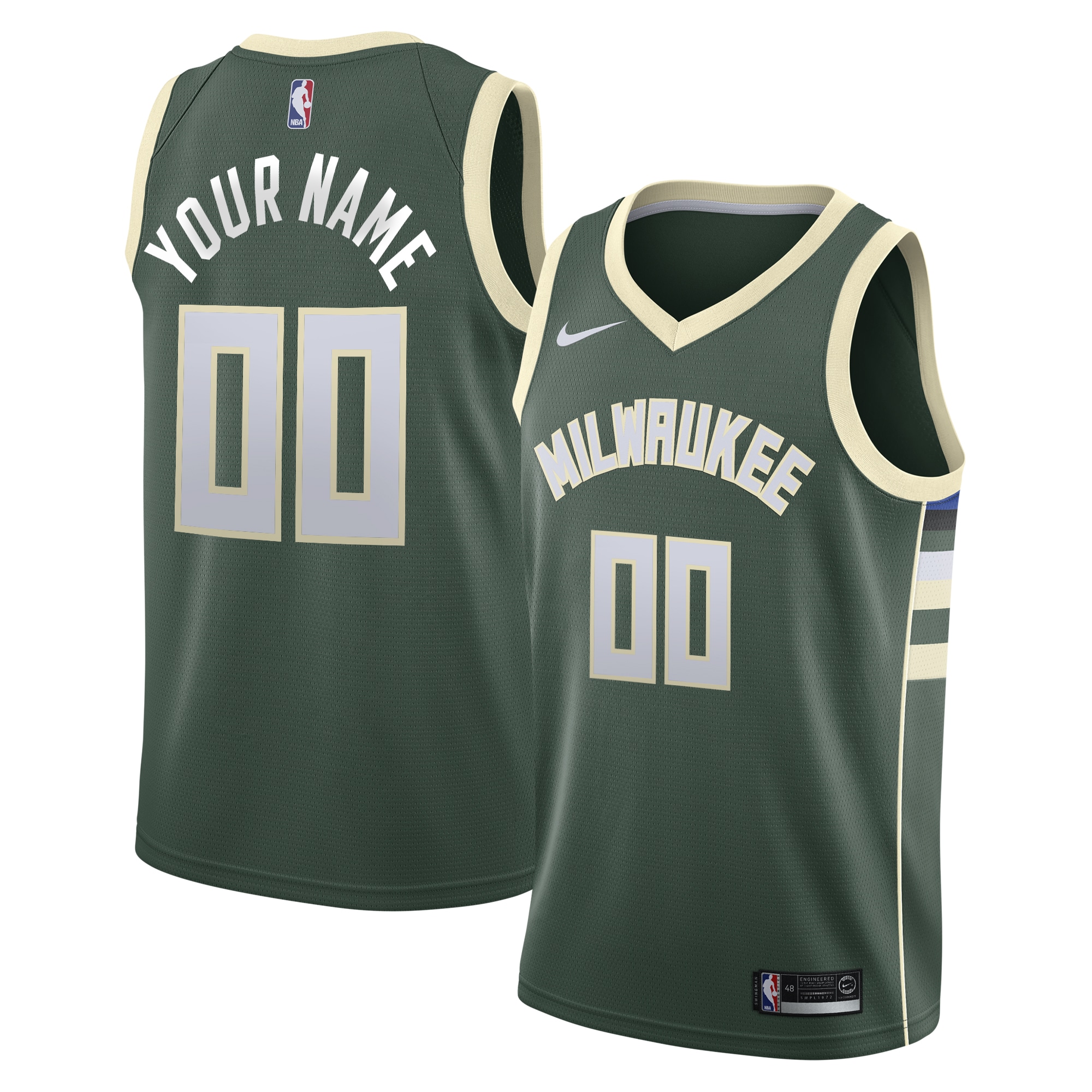 Milwaukee Bucks Icon Swingman Jersey - Custom - Youth - JS541