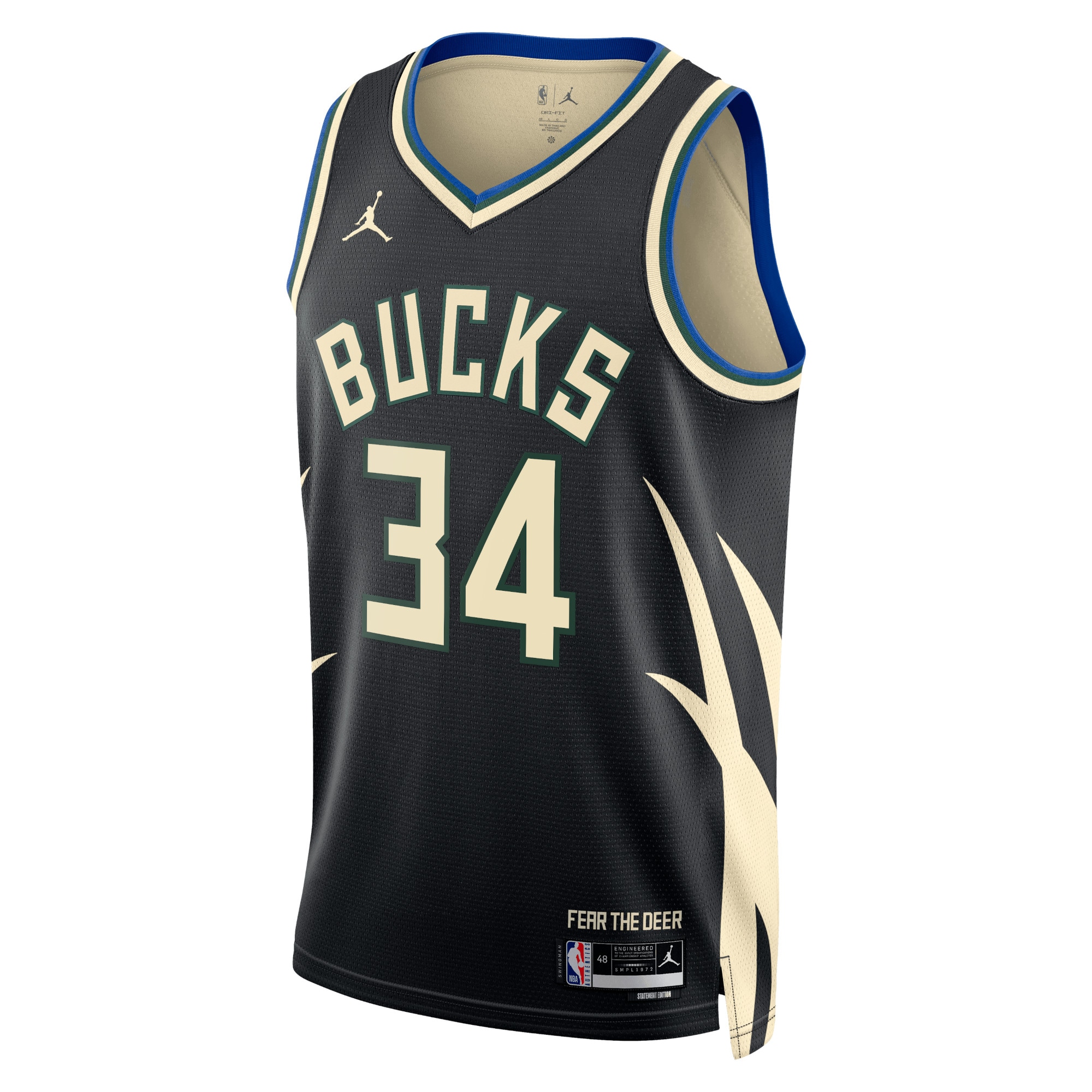Milwaukee Bucks Jordan Statement Edition Swingman Jersey - Black - Giannis Antetokounmpo - Unisex - JS241