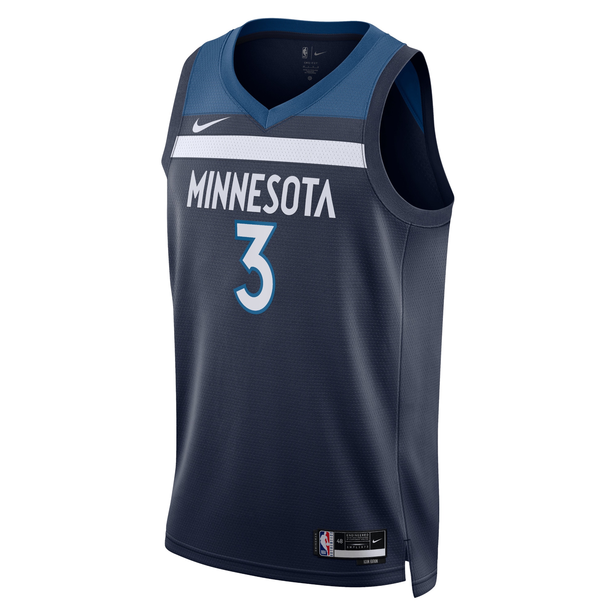 Minnesota Timberwolves Icon Edition Swingman Jersey - Navy - Jaden McDaniels - Unisex - JS341