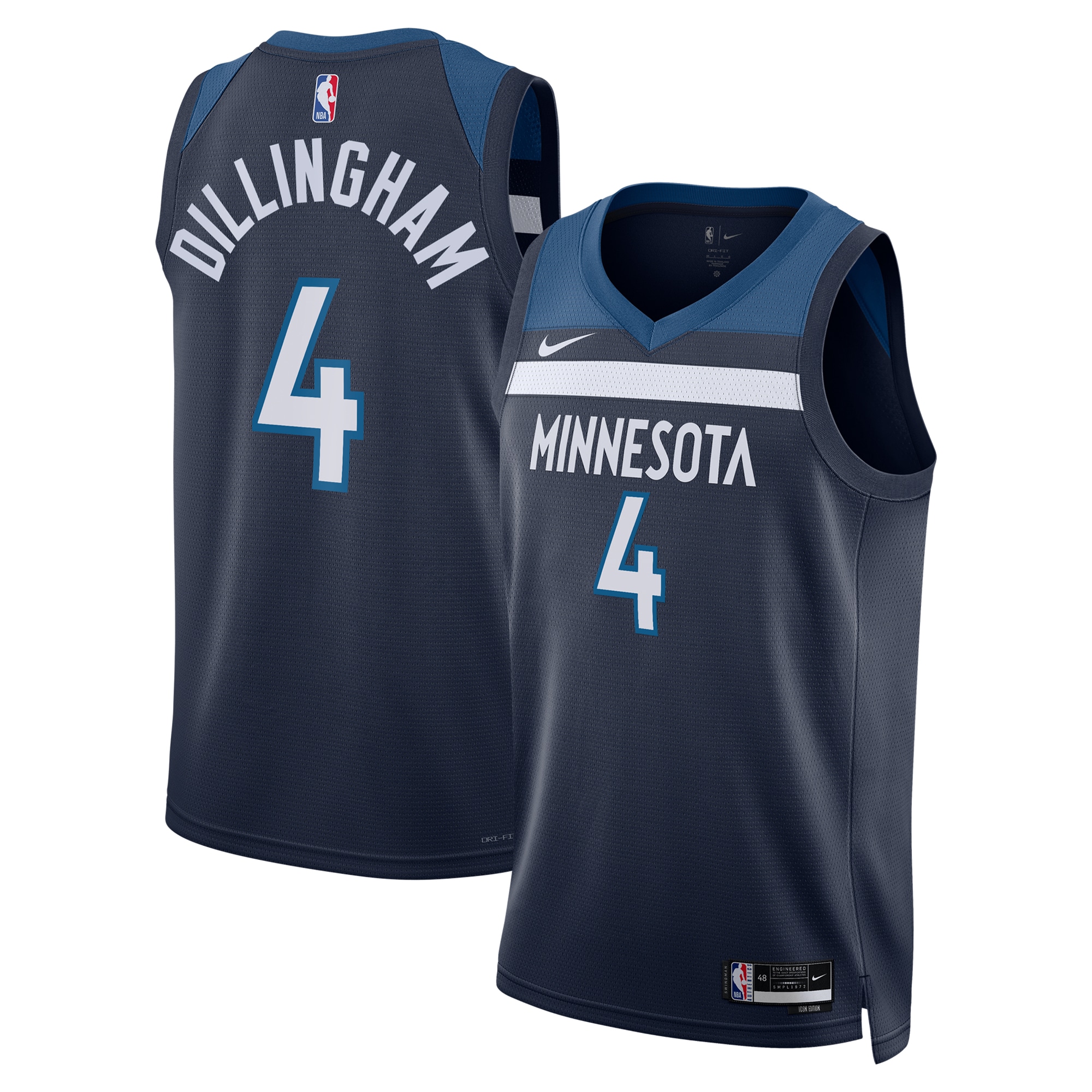 Minnesota Timberwolves Icon Swingman Jersey - Navy - Rob Dillingham - Unisex - JS544