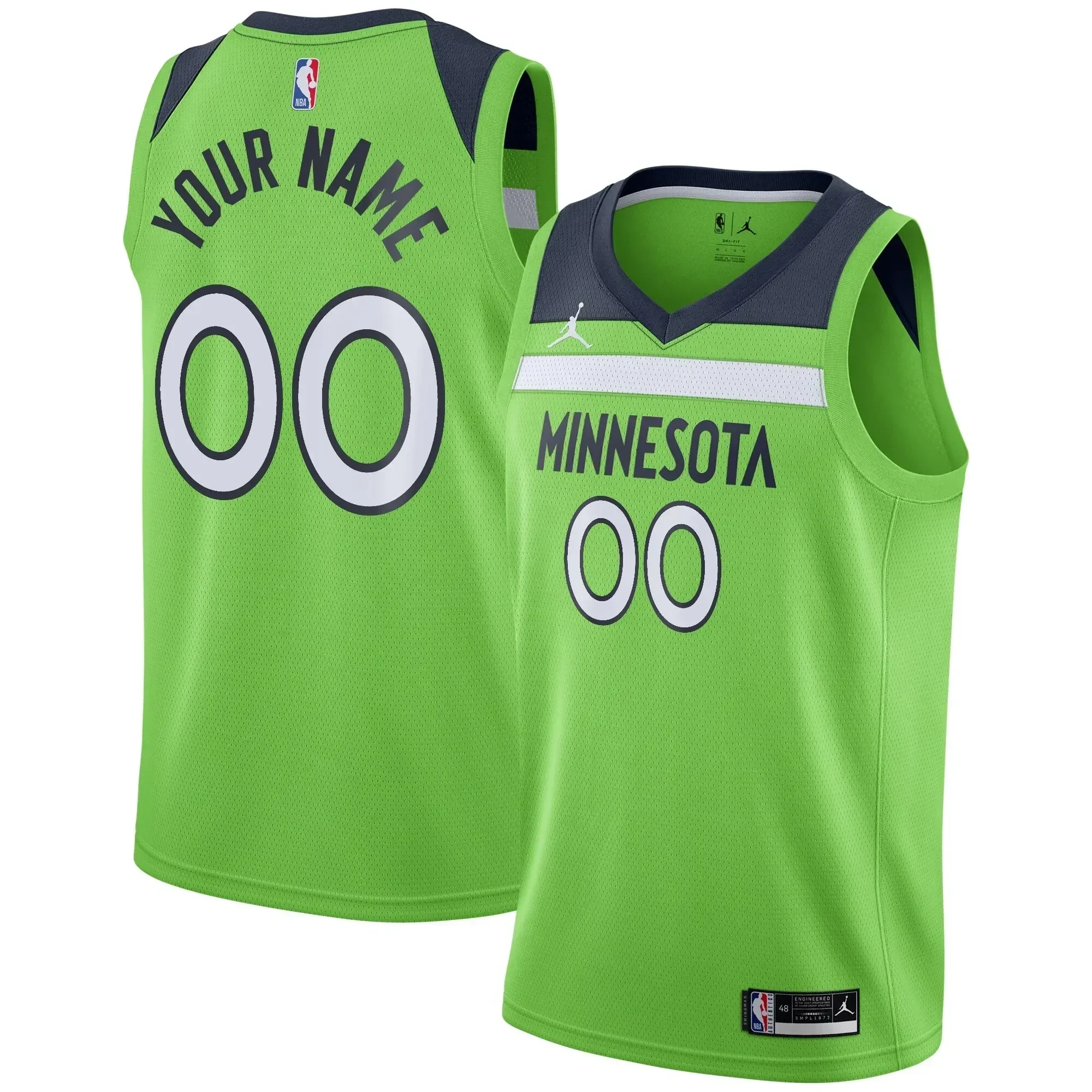 Minnesota Timberwolves Swingman Custom Jersey - Statement Edition - Green - JS647