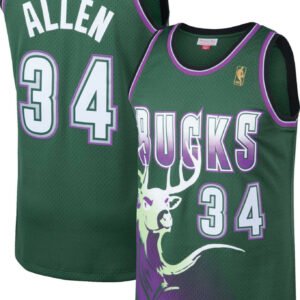Mitchell & Ness Men's Milwaukee Bucks Ray Allen 34 Swingman Jersey - JS621