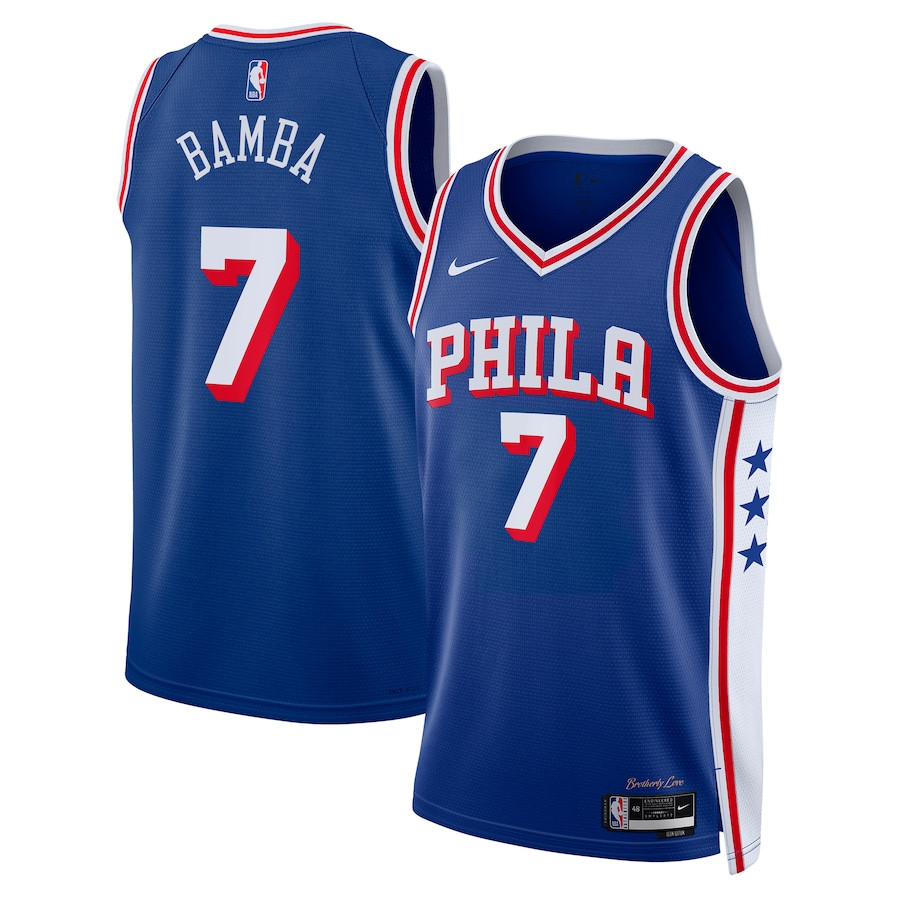 Mo Bamba 7 Philadelphia 76ers 2023/24 Swingman Jersey - Icon Edition - Royal - JS341