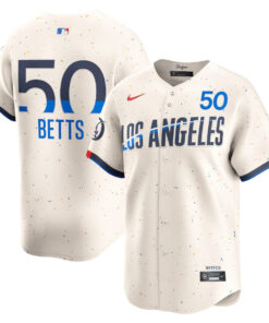 Mookie Betts 50 Los Angeles Dodgers 2024 City Connect Limited Men Jersey - Cream