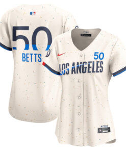 Mookie Betts 50 Los Angeles Dodgers 2024 City Connect Limited Women Jersey - Cream