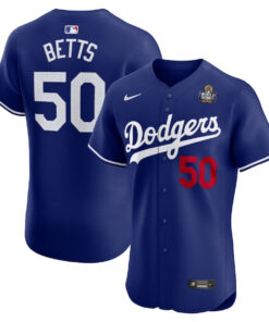 Mookie Betts 50 Los Angeles Dodgers 2024 World Series Alternate Elite Player Men Jersey - Royal
