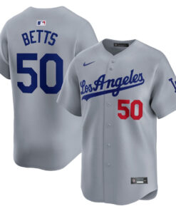 Mookie Betts 50 Los Angeles Dodgers Away Limited Player Men Jersey - Gray
