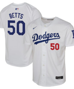 Mookie Betts 50 Los Angeles Dodgers Home Limited Player YOUTH Jersey - White