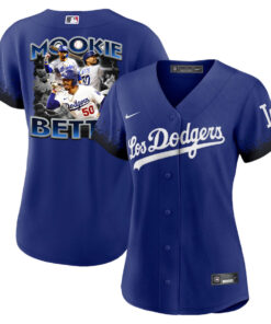 Mookie Betts 50 Los Angeles Dodgers Posture 2023 City Connect Player Women Jersey - Royal
