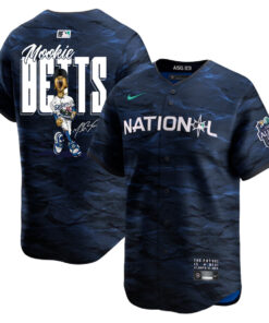 Mookie Betts 50 Los Angeles Dodgers Signed Cartoon 2023 All-Star Game Limited Player Men Jersey - Royal