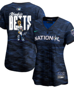 Mookie Betts 50 Los Angeles Dodgers Signed Cartoon 2023 All-Star Game Limited Player Women Jersey - Royal