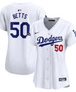 Mookie Betts 50 Los Angeles Dodgers Women's 2024 World Series Champions Home Limited Jersey - White