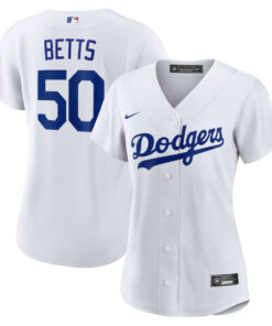 Mookie Betts 50 Los Angeles Dodgers Women's Home Player Jersey - White