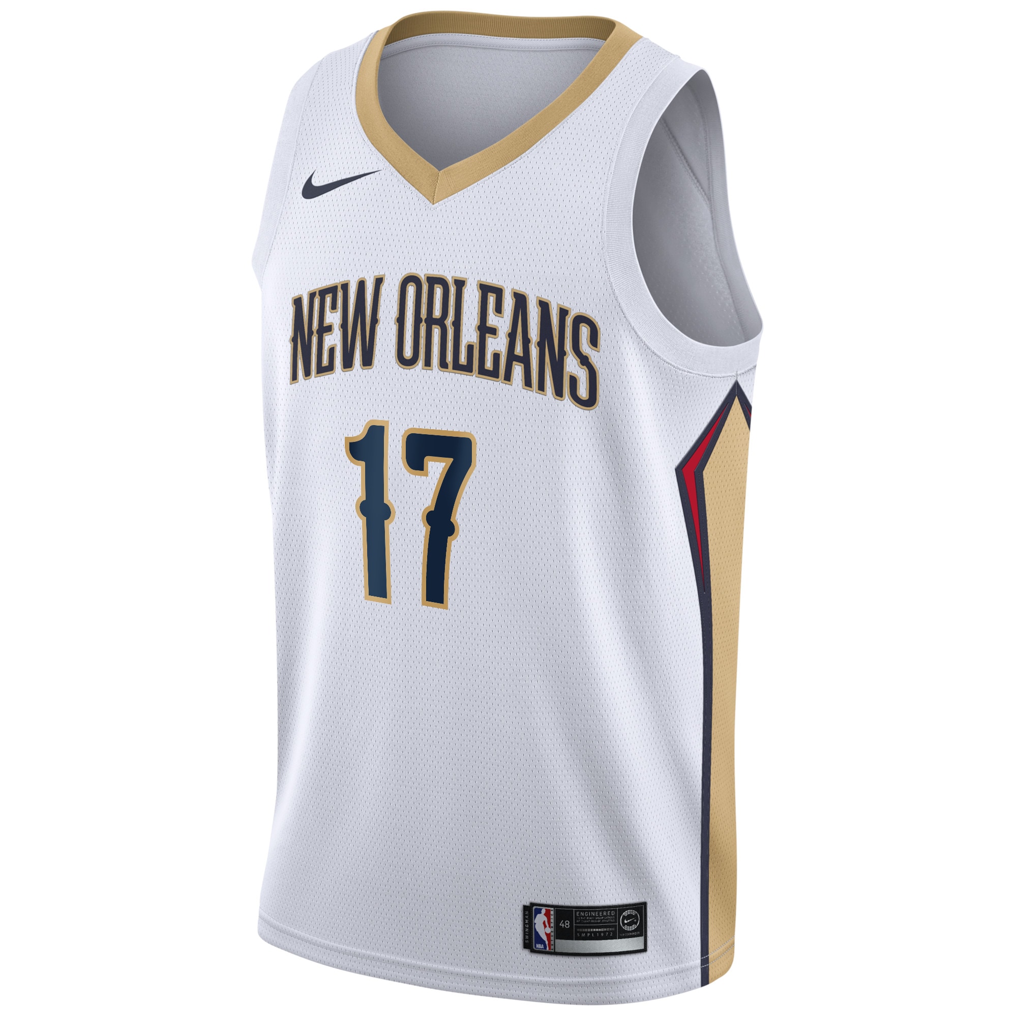 New Orleans Pelicans Association Edition Swingman Jersey - White - Jonas Valanciunas - Mens - JS644