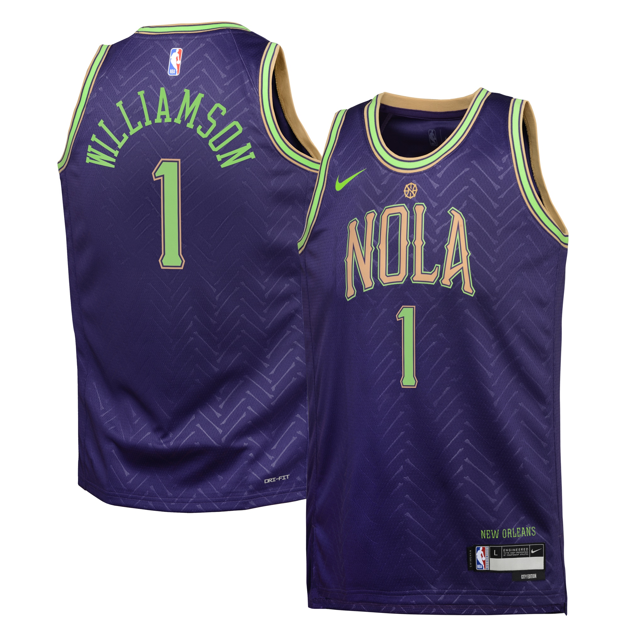 New Orleans Pelicans City Edition Swingman Jersey 2024 - Purple - Zion Williamson - Youth - JS448
