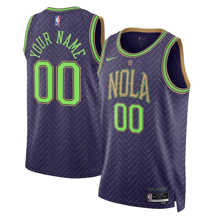New Orleans Pelicans Unisex 2024/25 Custom Swingman Jersey - City Edition - Purple - JS406