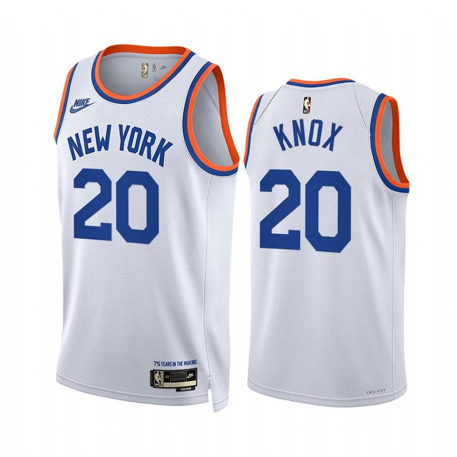 New York Knicks Kevin Knox 20 White Year Zero Classic Edition Jersey - Men Jersey - JS727