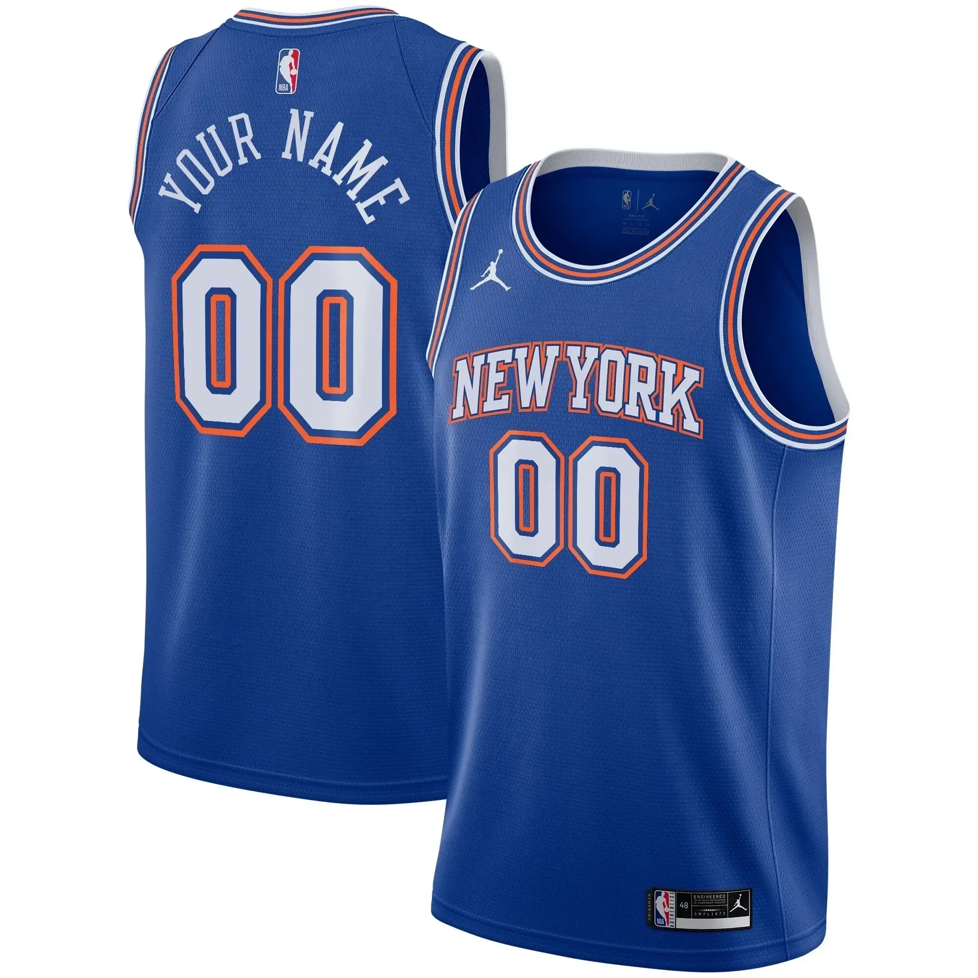 New York Knicks Swingman Custom Jersey - Statement Edition - Blue - JS914
