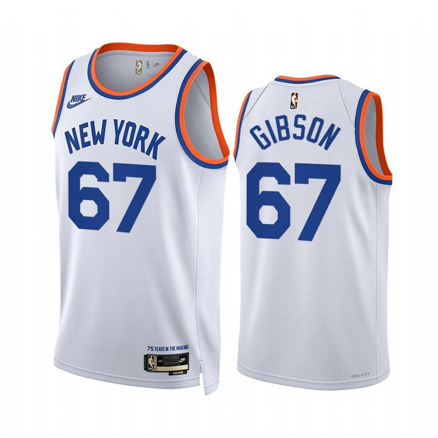 New York Knicks Taj Gibson 67 White Year Zero Classic Edition Jersey - Men Jersey - JS459