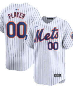 New York Mets 2024 MLB World Tour London Series Home Limited Custom Men Jersey - White