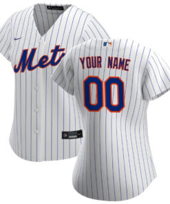 New York Mets Women's Home Custom Jersey - White