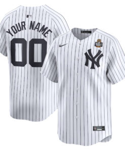 New York Yankees 2024 World Series Home Custom Limited Men Jersey - White