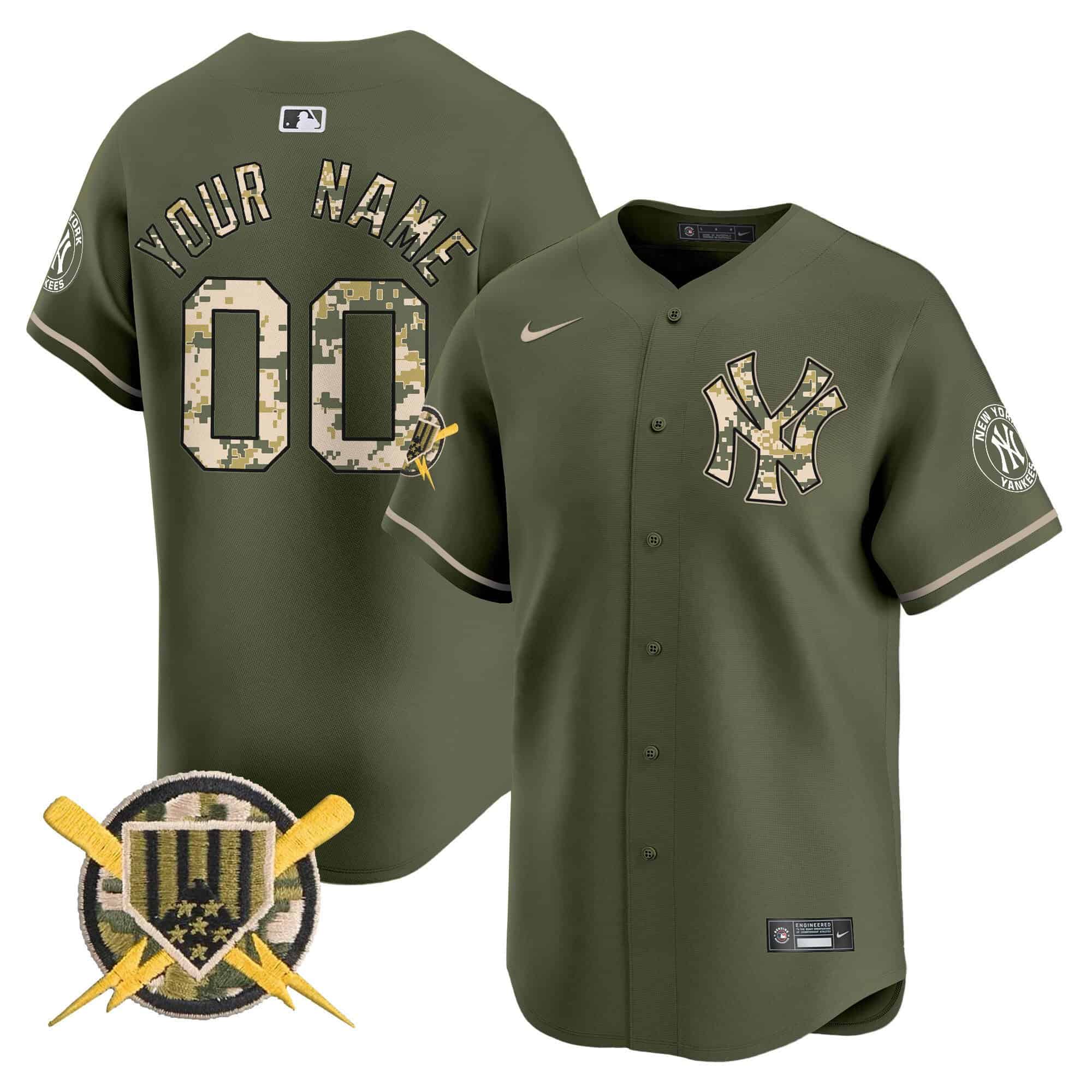 New York Yankees Armed Forces Day Vapor Premier Limited Custom Jersey