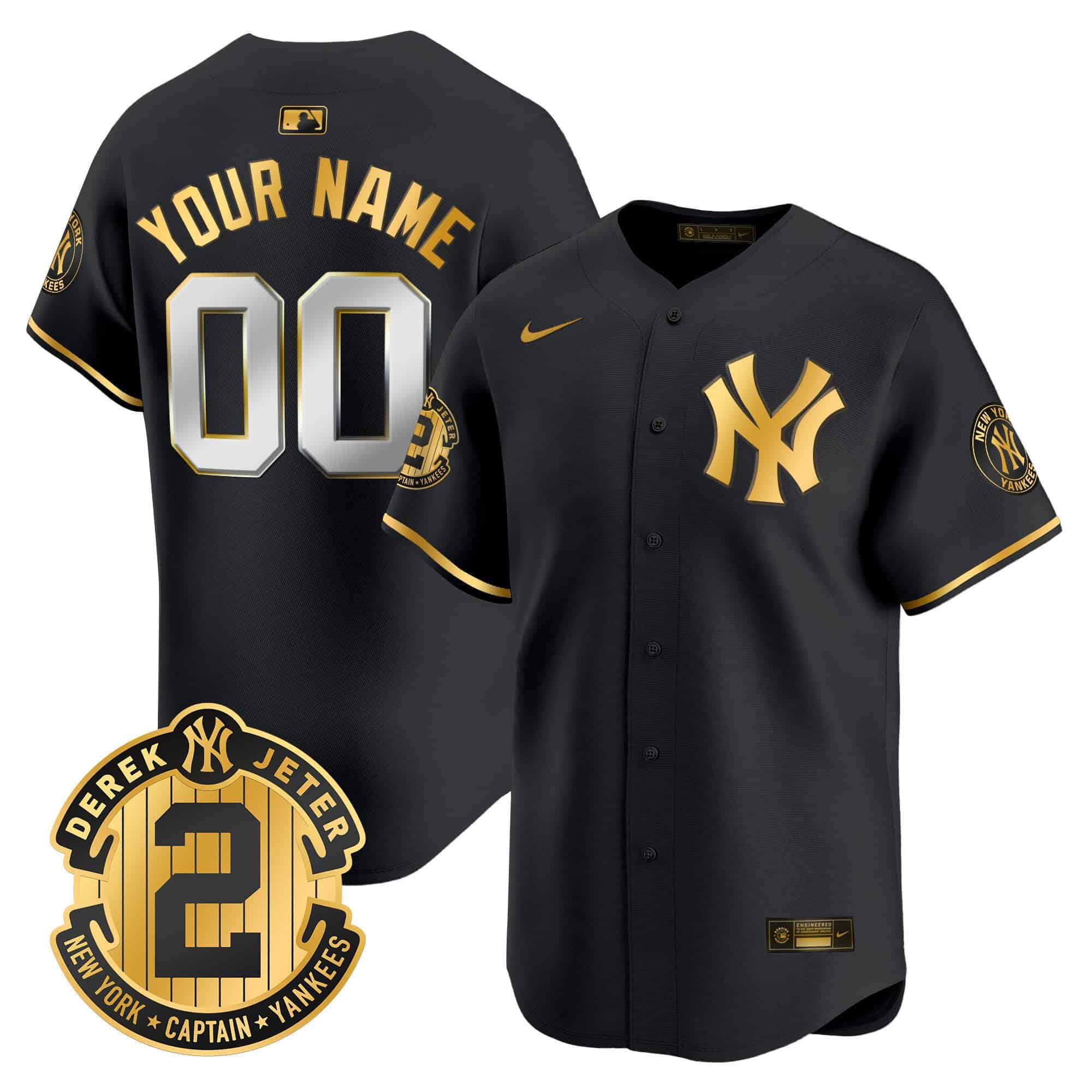 New York Yankees Derek Jeter Patch Vapor Premier Limited Custom Jersey