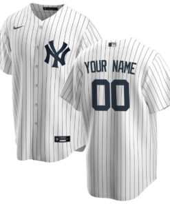 New York Yankees Home Custom Men Jersey - White