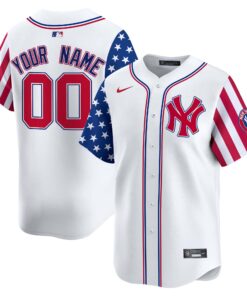 New York Yankees White 2024 Independence Day Vapor Premier Limited Custom Jersey