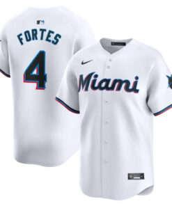 Nick Fortes 4 Miami Marlins Home Limited Player Men Jersey - White