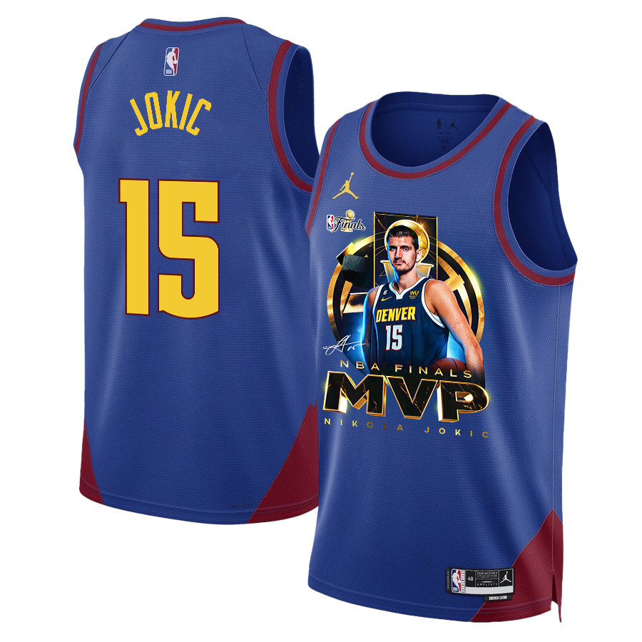 Nikola JokiÄ‡ Denver Nuggets MVP 2023 NBA Final Champions Swingman Jersey - Blue - JS965